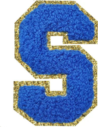 Miniatura 105 de SPRT - Parches de letras de chenilla universitaria con purpurina, parche de letras blancas para planchar con letras del alfabeto para disfraz