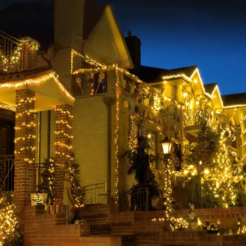 Miniatura 8 de BlcTec Luces de Navidad blancas cálidas, 300 luces LED de 108 pies para árbol de Navidad con 8 modos, impermeables, con certificación UL
