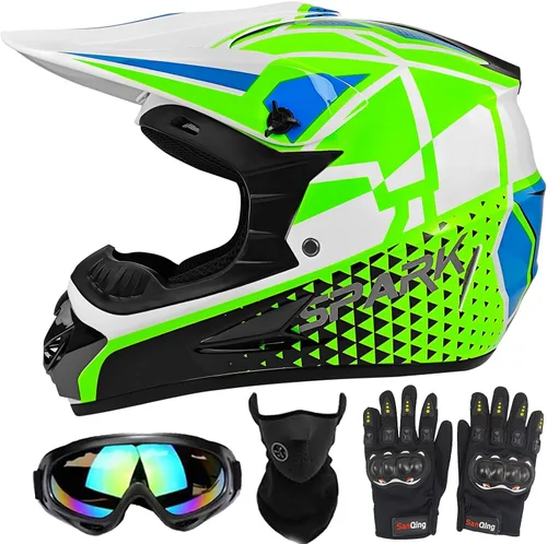 Miniatura 10 de Casco de motocross para jóvenes, cascos de bicicleta de tierra para niños, cascos de motocicleta todoterreno, bicicleta de montaña, BMX, MX