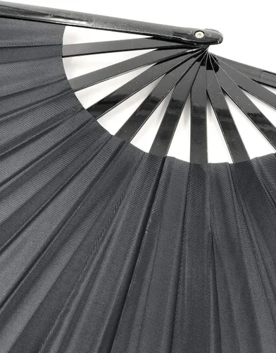 Miniatura 8 de Abanicos plegables grandes para bailar en línea, grandes ventiladores plegables para festivales de baile, baile, actuaciones (negro)