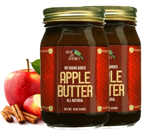 Miniatura 6 de Green Jay Gourmet Mantequilla de manzana, totalmente natural, sin gluten, para untar de manzana con manzanas, canela y especias, mantequilla
