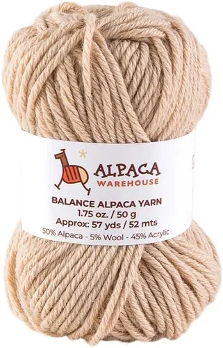 Miniatura 2 de Blend - Juego de 3 madejas de lana de alpaca, peso voluminoso, suave y perfecto para tejer y ganchillo (beige, voluminoso)