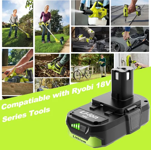 Miniatura 3 de Paquete de 2 baterías de repuesto de 3.6Ah para batería Ryobi de 18 V P102 P103 P104 P107, compatible con herramientas eléctricas inalámbricas Ryobi
