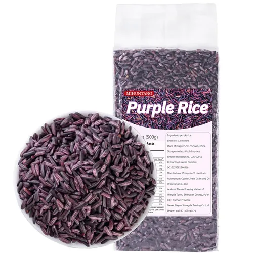 Arroz Púrpura 17.63oz Nuevo Arroz en la temporada Arroz glutinoso púrpura Cereales gruesos