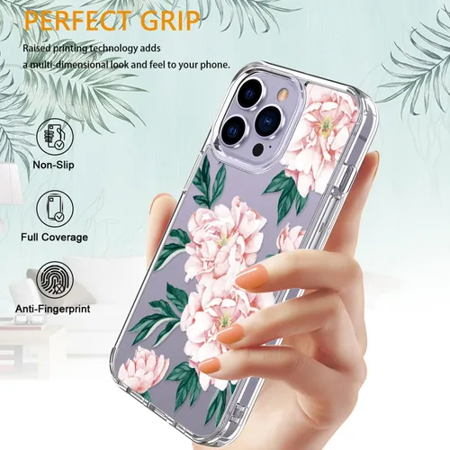 Miniatura 5 de LUHOURI Funda para iPhone 15 Pro Max con protector de pantalla, transparente de acrílico, diseños de moda para mujeres y niñas, funda protectora a