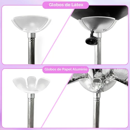 Miniatura 4 de TEKXYZ Juego de 2 soportes telescópicos para globos, soporte de columna de globos de metal ajustable de 1.5 a 7 pies para decoraciones de fiestas