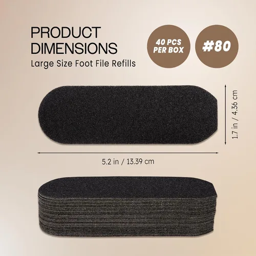 Miniatura 2 de PANA 40 piezas de recambio de archivo Pedi grande negro para lima de pies de acero inoxidable para lijar raspador de pies, almohadillas de recambio