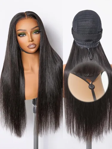 Miniatura 2 de Bling Hair - Pelucas de cabello humano lacio sin pegamento de 13 x 6 para mujer, peluca con cordón mejorada, densidad del 180%, peluca frontal