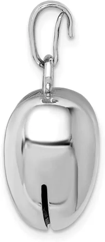 Miniatura 2 de Plata de ley rodiada pulida campana interior colgante corazón soplado 0984in estilo QC9455