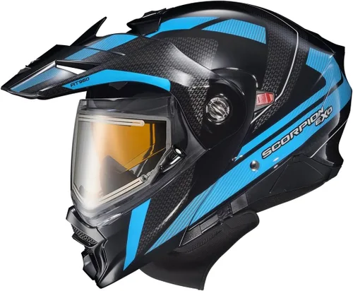 Miniatura 5 de ScorpionEXO AT960 - Casco modular para moto de nieve de aventura en clima frío, escudo eléctrico con caja de respiración y bolsillos para altavoces