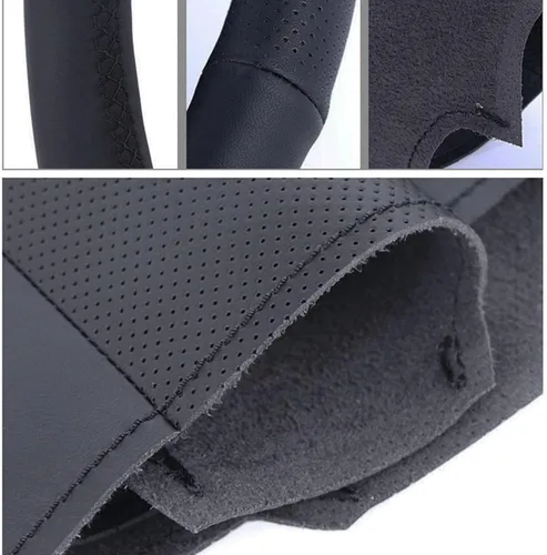 Cubierta del volante personalizada para Opel Zafira A cubierta del volante del coche personalizado negro cuero genuino trenza accesorios del coche