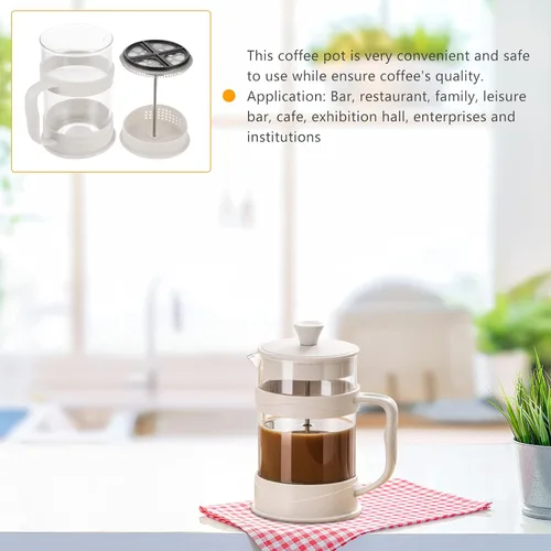Miniatura 3 de DOITOOL Cafetera de café expreso, cafetera de café, cafetera de vidrio, prensa de café de vidrio, cafetera de té de 27.1 fl oz, filtro de café frío
