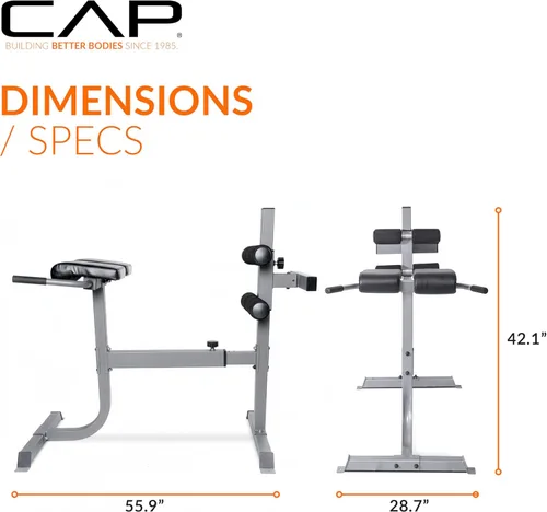 Miniatura 4 de Cap Strength - Silla romana – Banco de extensión de respaldo ajustable para entrenamientos de núcleo y glúteos, capacidad de alta resistencia de 300