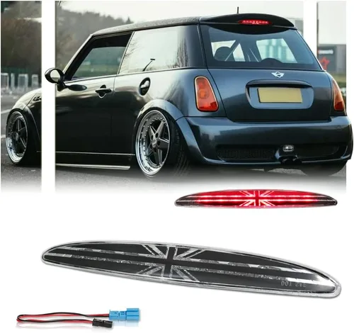 Miniatura 8 de 3ª luz de freno LED de lente roja para MINI Cooper R50 R53 2002-2006 1ª generación, [bandera de Union Jack Reino Unido] 8 luces LED de freno de Rojo