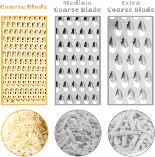 Miniatura 2 de Rallador de queso profesional, rallador de queso de acero inoxidable dorado de mano, rallador de manivela de mano, prácticos utensilios de cocina