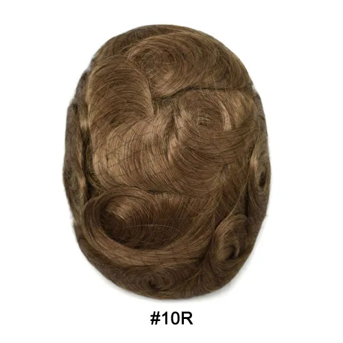 Miniatura 2 de Hombres Toupee 100% Europeo Remy Cabello Humano Piezas 0.002 in Ultra Delgado Piel Sistema de Reemplazo de Pelo Toupee para Hombres Protesis Capilar