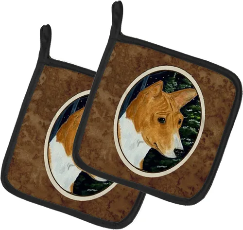 Miniatura 14 de Caroline's Treasures SS8617PTHD - Juego de soportes para ollas de cocina resistentes al calor, almohadillas calientes para horno para cocinar, Husky