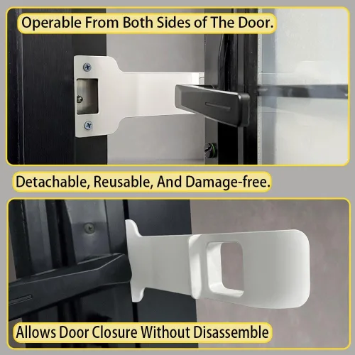 Miniatura 5 de Pestillo de puerta para gatos, (3 paquetes), cerradura de puerta a prueba de perros, accesorio de puerta para gatos, tapón de puerta para mascotas