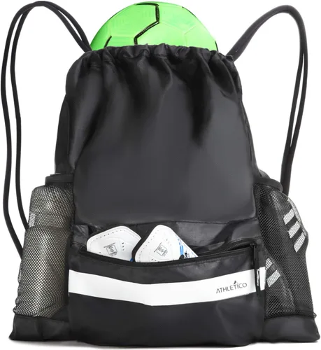 Miniatura 11 de Athletico Bolsa de fútbol con cordón: mochila de fútbol para niños o niñas también puede llevar baloncesto o voleibol Azul