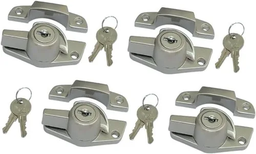 Miniatura 12 de QCAA Cerradura de faja con llave resistente, seguridad a prueba de niños, solo se desbloquea con llave, CTC 1.77 pulgadas, negro mate, paquete de 4