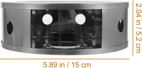 Miniatura 4 de Samlee Calentador de tetera de acero inoxidable con portavelas, mantiene tu té y bebidas calientes, adecuado para ollas de vidrio, cerámica