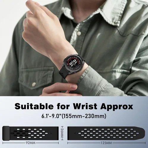 Miniatura 6 de ISABAKE Air-holes - Correa de silicona de ajuste rápido de 0.116 pulgadas para Garmin Fenix 7X/Fenix 6X/Fenix 6X Pro/Fenix 5X/Fenix 5X Plus/Fenix 3