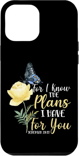Miniatura 25 de iPhone 16 Christian Bible Verse Butterfly Rose Flower Jeremiah 29:11 Case