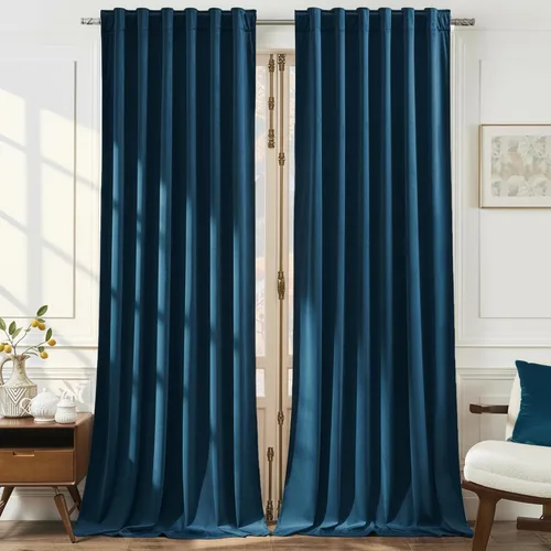 Miniatura 23 de Timeper Cortinas opacas de terciopelo negro de 42 pulgadas de ancho x 84 pulgadas de largo, cortinas opacas para dormitorio, sala de estar, cortinas