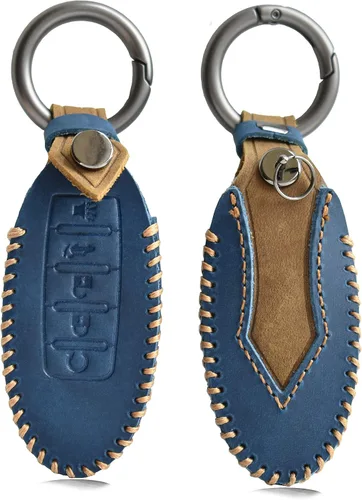 ontto Funda de cuero para llavero de protección completa para Nissan Fit para Infiniti Smart Remote de 5 botones, azul (1 funda para llavero y 1