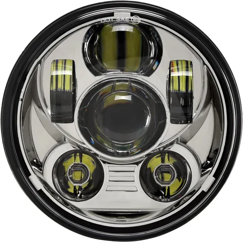 5-3/4 5.75 pulgadas faro LED compatible con Harley Davidson Dyna Sportster Iron 883 1200 Low Rider XLH883 Super Glide Softail Custom XLH1200 Cromo