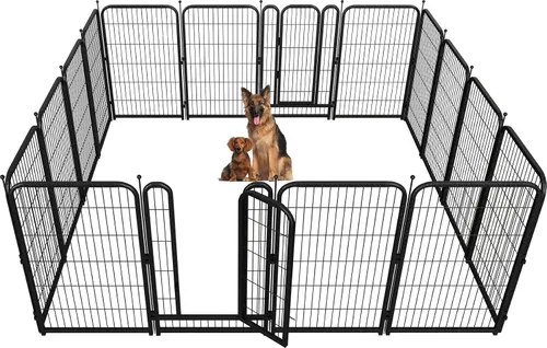 Miniatura 10 de Corralito de metal para perros, 40 pulgadas de altura, 32 paneles, valla grande para perros grandes, medianos y pequeños, para interiores