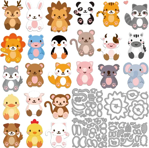 Miniatura 8 de INFUNLY Juego de Troqueles de Corte para Animales DIY Troqueles de Metal para Hacer Tarjetas Pequeños Troqueles en Relieve para Álbum de Recortes