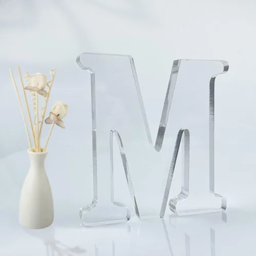 Miniatura 27 de Letras acrílicas diseñables de 4 pulgadas, letras acrílicas sin terminar para decoración de pared, letras decorativas de pie en rodajas, decoración