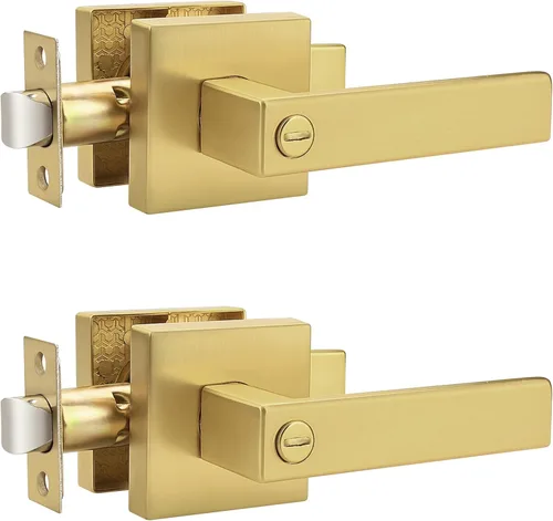 Miniatura 126 de Probrico Paquete de 4 manijas de puerta simuladas en negro mate, manijas interiores que no giran, manijas reversibles resistentes para interiores
