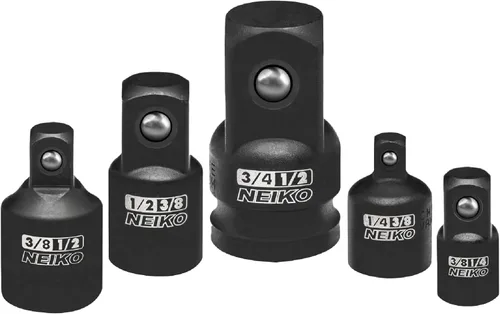 Neiko 30249A - Juego de adaptadores y reductores de impacto, acero cromado, vanadio | Juego de 5 piezas para conversiones de controladores de impacto