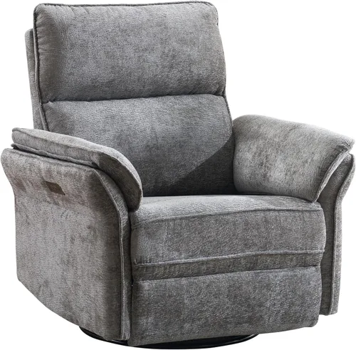Miniatura 27 de Rocking Chair Nursery with Adjustable Headrest,Manual Swivel Rocker Recliner Nursery Chair with Overstuffed Armrest,Glider Rocker Recliner for