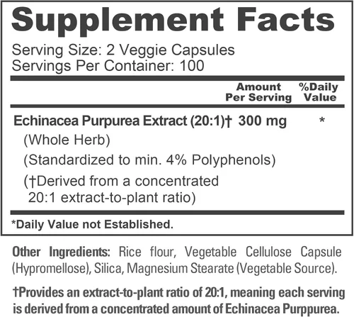 Miniatura 4 de NusaPure Echinacea Goldenseal, 400 mg, 300 cápsulas vegetales (sin OMG, vegano)