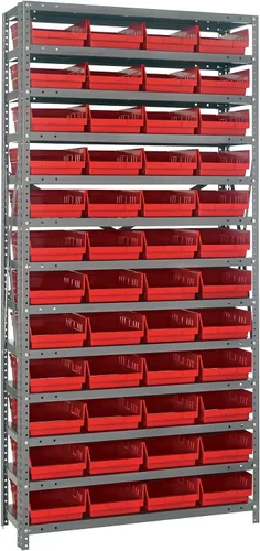 Miniatura 265 de Quantum QSBU-245BK Heavy Duty Shelving Unit with (7) Shelves and (24) QUS245 Black Bins for Garage Warehouse Storage Distribution 400 lb Load