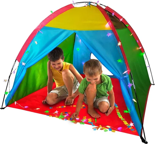 Rainbow Kids Play Tent & Lights, Casa de juegos con cúpula para niños, 48 x 36 pulgadas