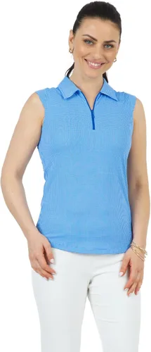Miniatura 7 de IBKUL Athleisure Wear - Polo sin mangas con protección solar UPF50+ Icefil Cooling Tech Mini Check - 14754