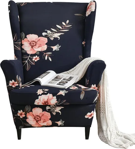 Miniatura 18 de GULI Wingback - Funda para silla de 2 piezas, fundas para silla de sillón, fundas de elastano para sofá, protector de muebles, lavable a máquina