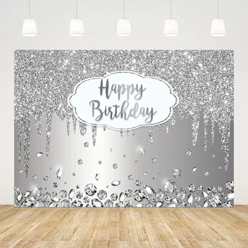 Miniatura 9 de Telón de fondo de 7 x 5 pies para cumpleaños con purpurina que gotea, diamantes de cristal, rosa dorado, para fotografía, decoración para fiesta