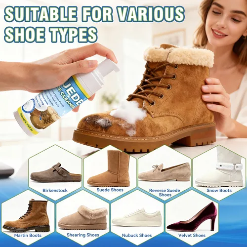 Miniatura 3 de Kit de limpiador de zapatos de gamuza, kit de limpieza de zapatos de nobuck y gamuza de 6.76 onzas, limpiador de zapatos con cepillo y toalla