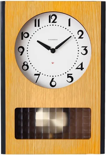 Miniatura 18 de Reloj de pared con péndulo, reloj de escritorio japonés hecho a mano con madera maciza de haya, roble y nogal, sin tictac, funciona