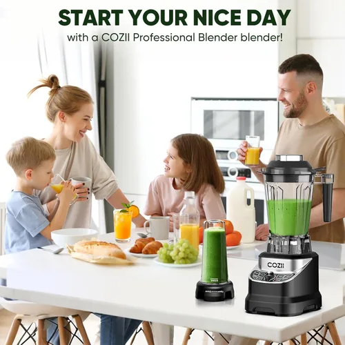 Miniatura 7 de Licuadora profesional de 2000 W, licuadoras de encimera de batido para cocina, 7 programas preestablecidos para trituración de hielo, bebidas