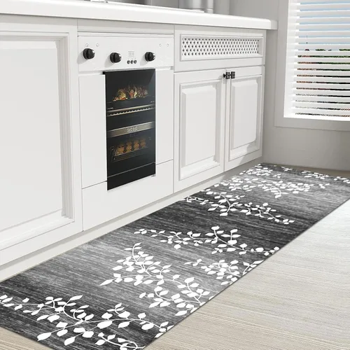 Miniatura 5 de Luyckfrazy Runner Rug for Entryway, Modern Grey Hallway Long Narrow Rugs Runner Kitchen Bathroom Living Room Low Pile Floor Carpet, 1m 1.5m 2m 2.5m