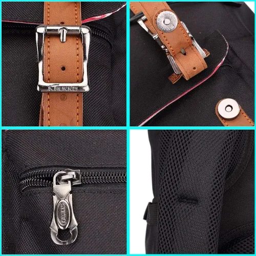 Miniatura 7 de Mochila para laptop Kaukko, senderismo y campamentos, mochila universitaria grande casual, mochila de hombro con capacidad para una laptop y Nailon