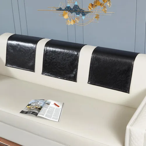 Miniatura 8 de 2 fundas protectoras para reposacabezas reclinable, antideslizantes, impermeables, para sillón reclinable, fundas para reposacabezas de sofá Negro