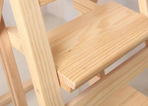 Miniatura 5 de Escalera plegable multifuncional, plegable de madera maciza, taburete para el hogar, multicolor, escalera plegable, color blanco, tres