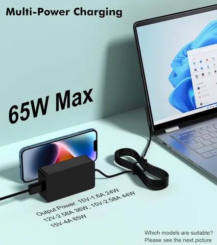 Miniatura 4 de Reemplazo de 65 W para Surface Pro 7 Cargador Microsoft Surface Pro 11,10, 9, 8, 7+, 7, 6, 5, 4, 3, X, Go, Laptop 7, 6, 5, 4, 3, Studio, Book 3, 2